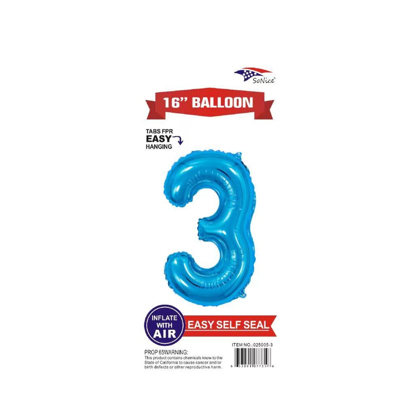 16" Foil Balloon Blue #3.