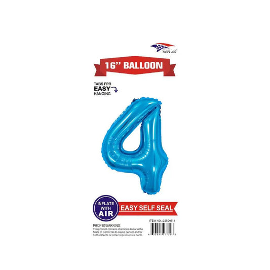 16" Foil Balloon Blue #4.
