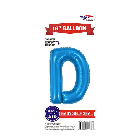 16" Foil Balloon Blue D .