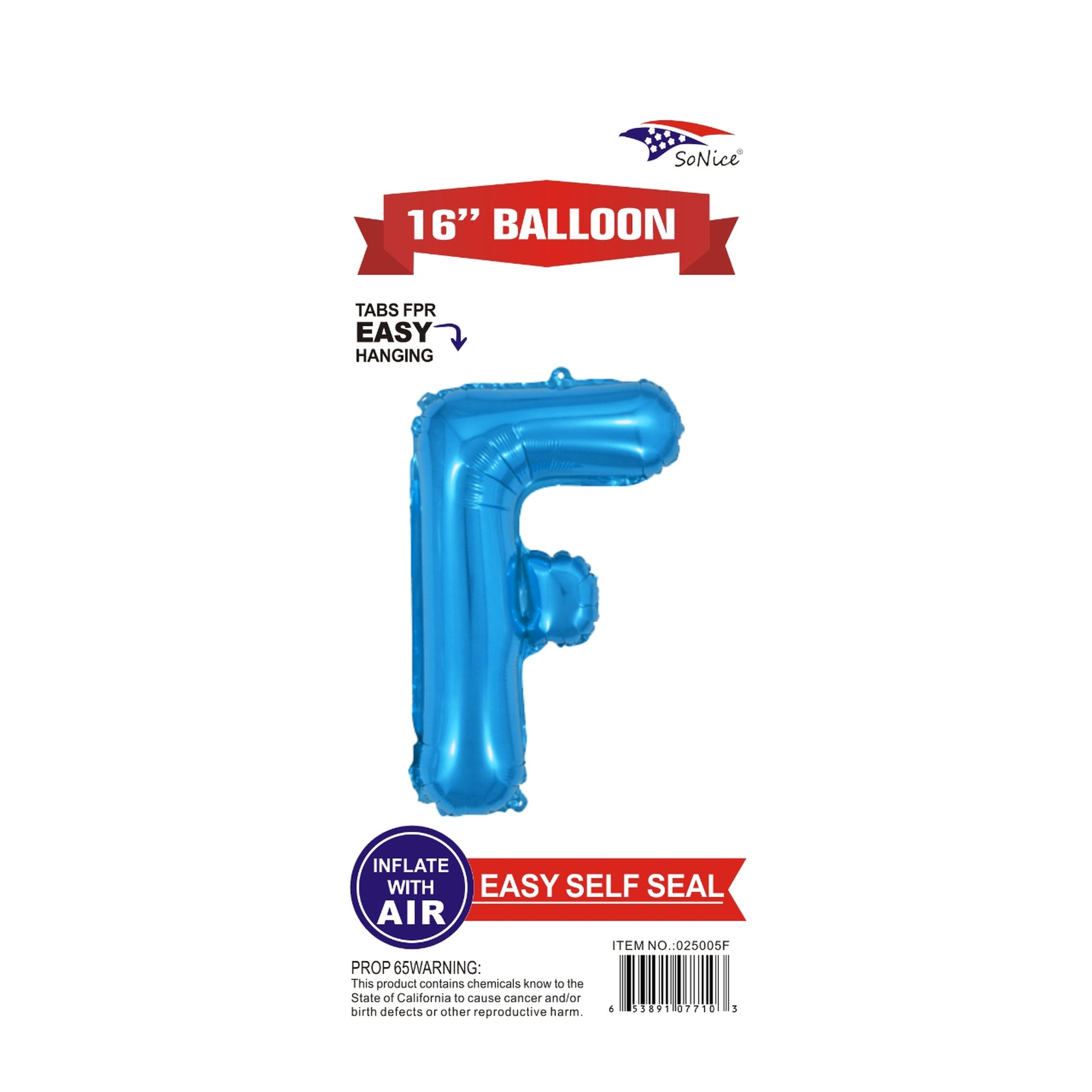 16" Foil Balloon Blue F .