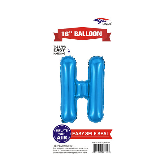 16" Foil Balloon Blue H .
