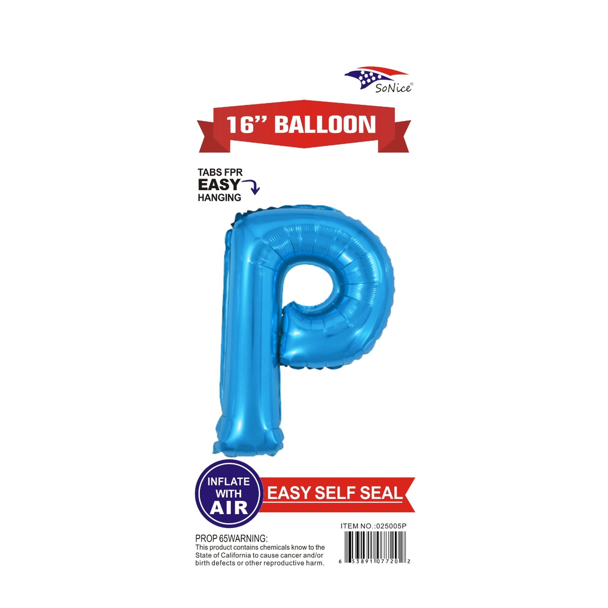 16" Foil Balloon Blue P .