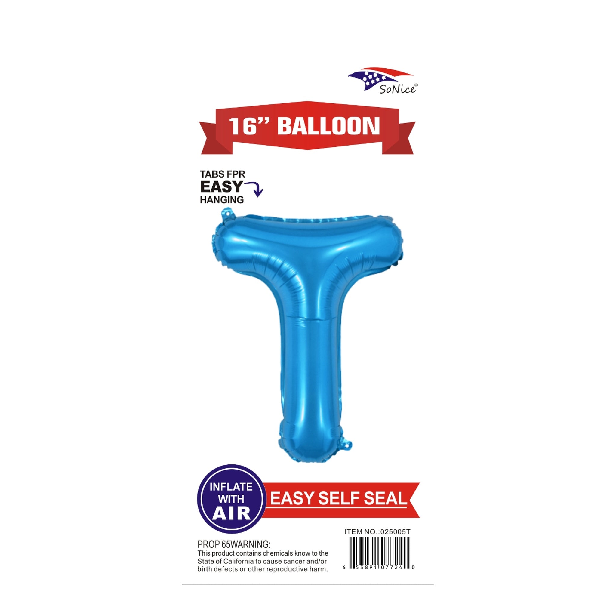 16" Foil Balloon Blue T .