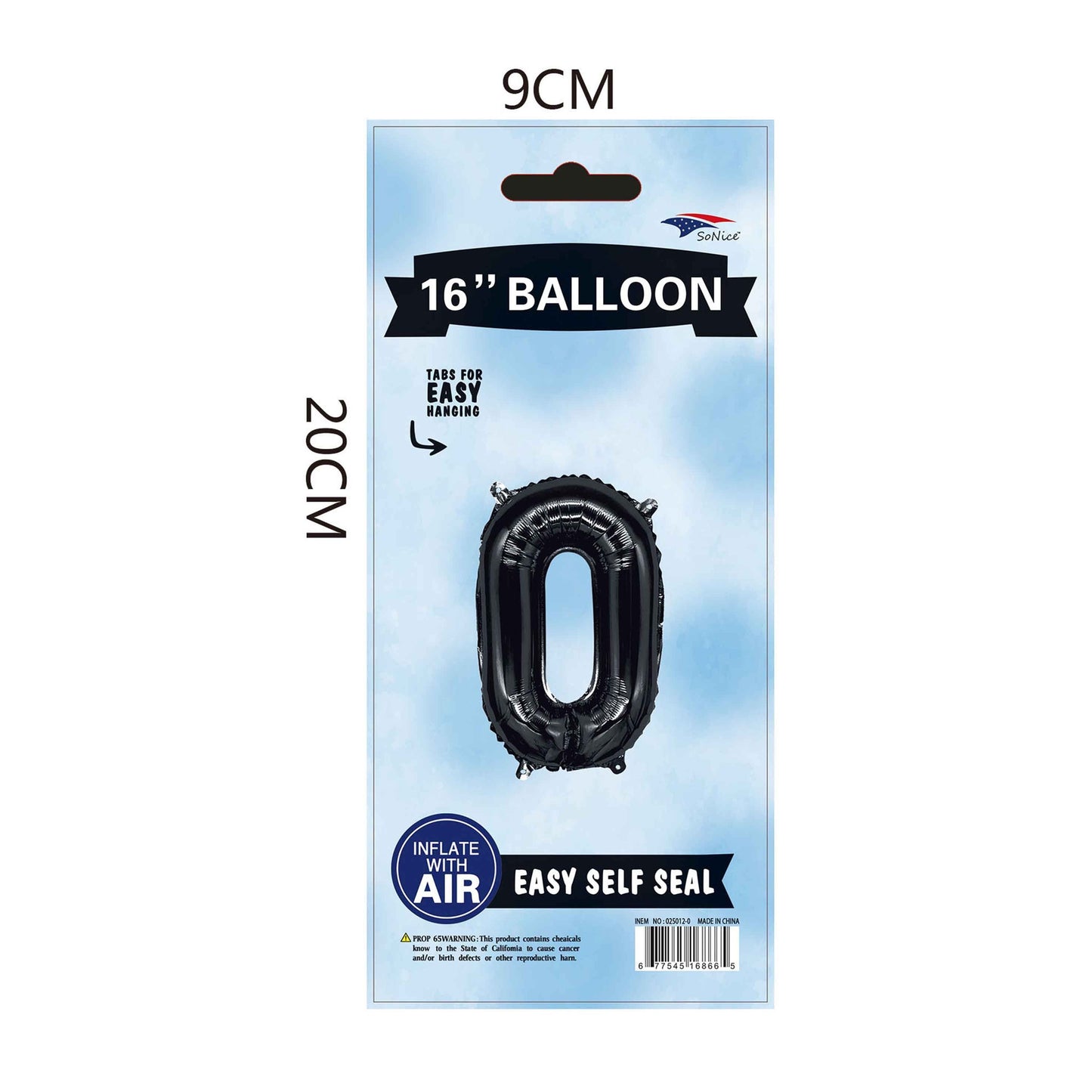 16"Foil Balloon Number 0 Black