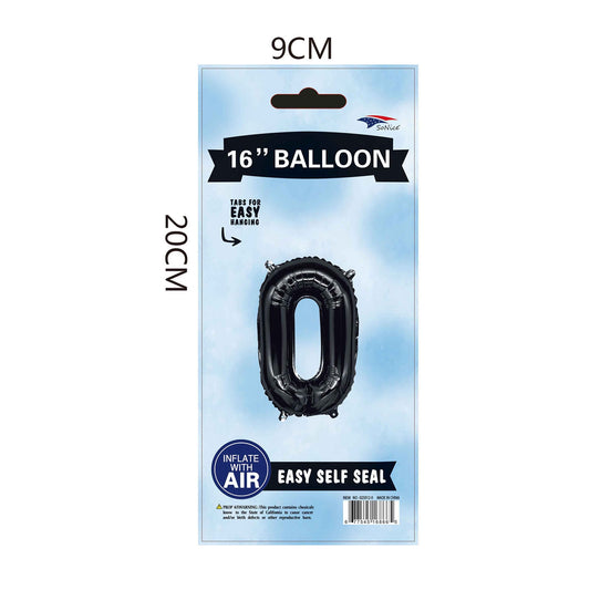 16"Foil Balloon Number 0 Black