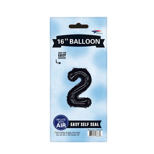 16"Foil Balloon Number 2 Black
