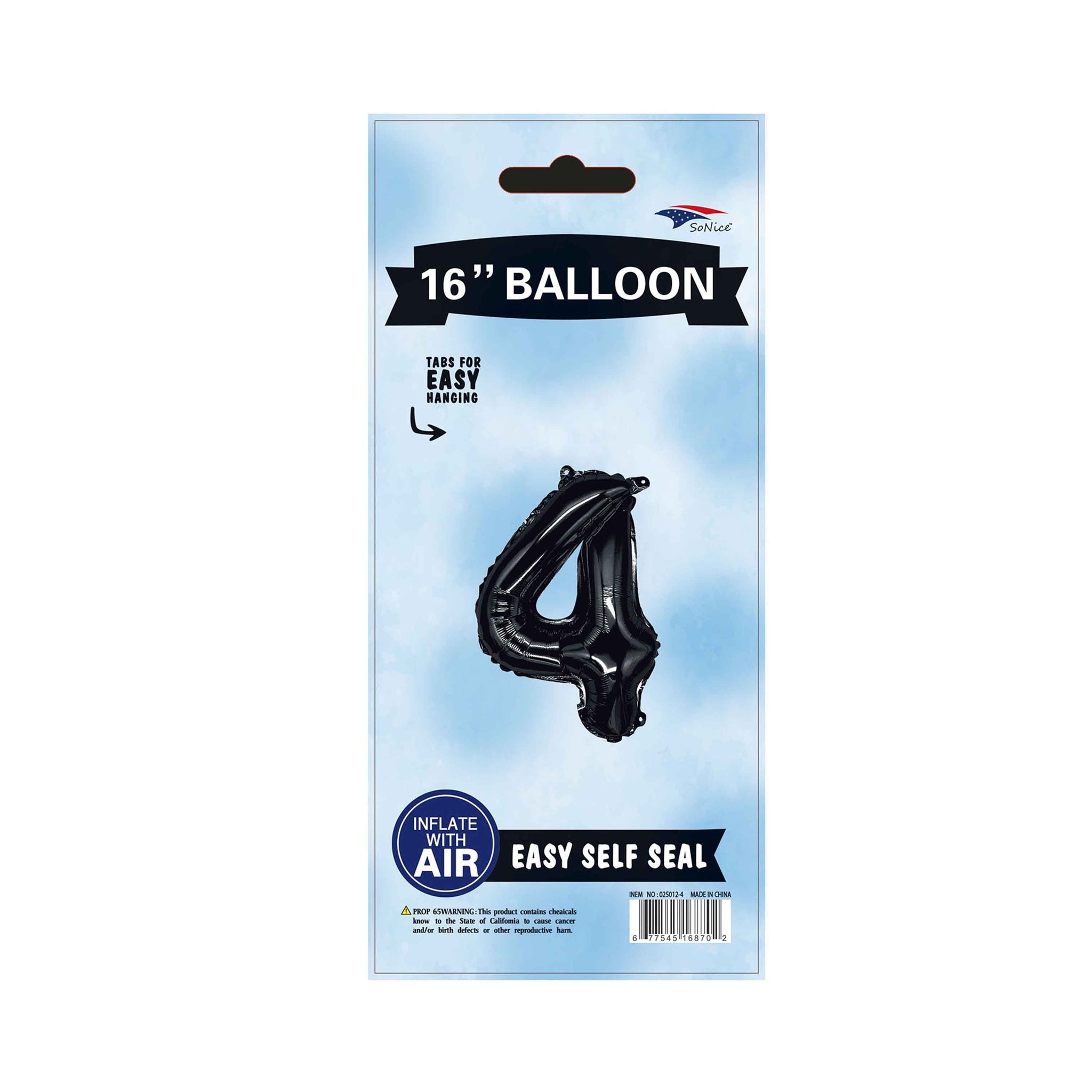 16"Foil Balloon Number 4 Black
