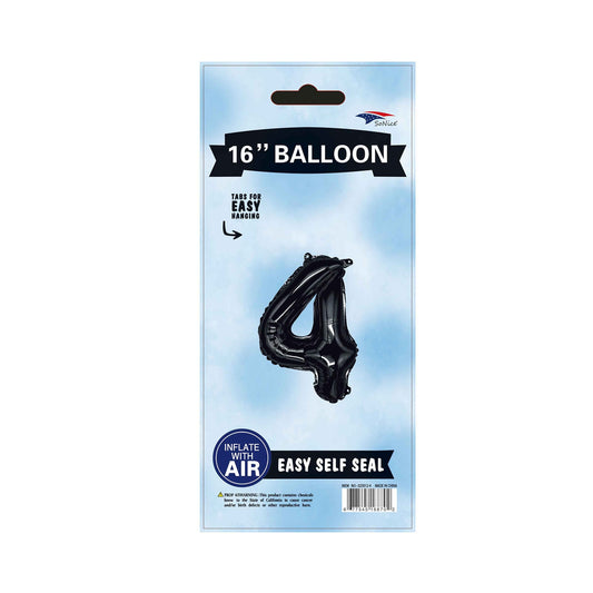 16"Foil Balloon Number 4 Black