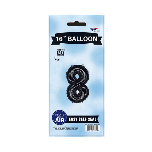 16"Foil Balloon Number 8 Black
