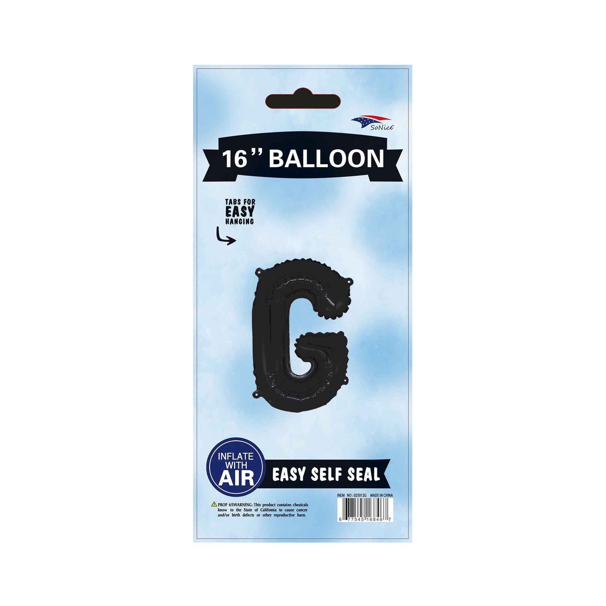 16"Foil Balloon Letter G Black