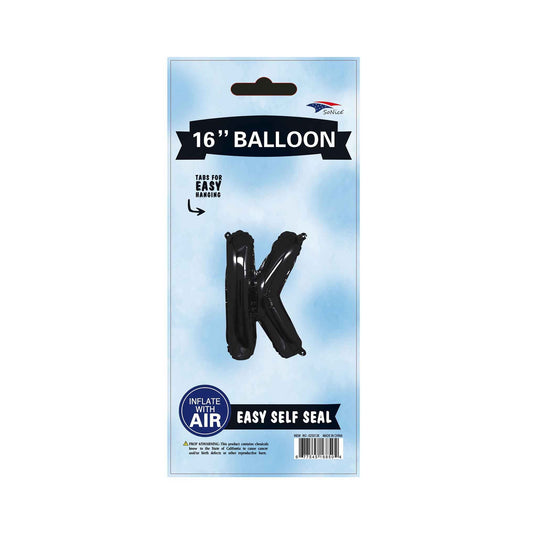 16"Foil Balloon Letter K Black
