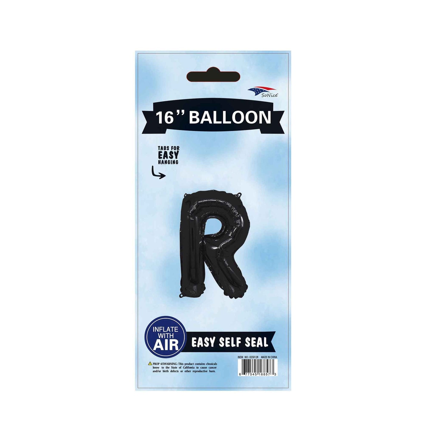 16"Foil Balloon Letter R Black