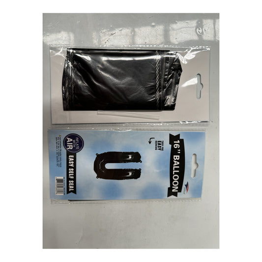 16"Foil Balloon Letter U Black