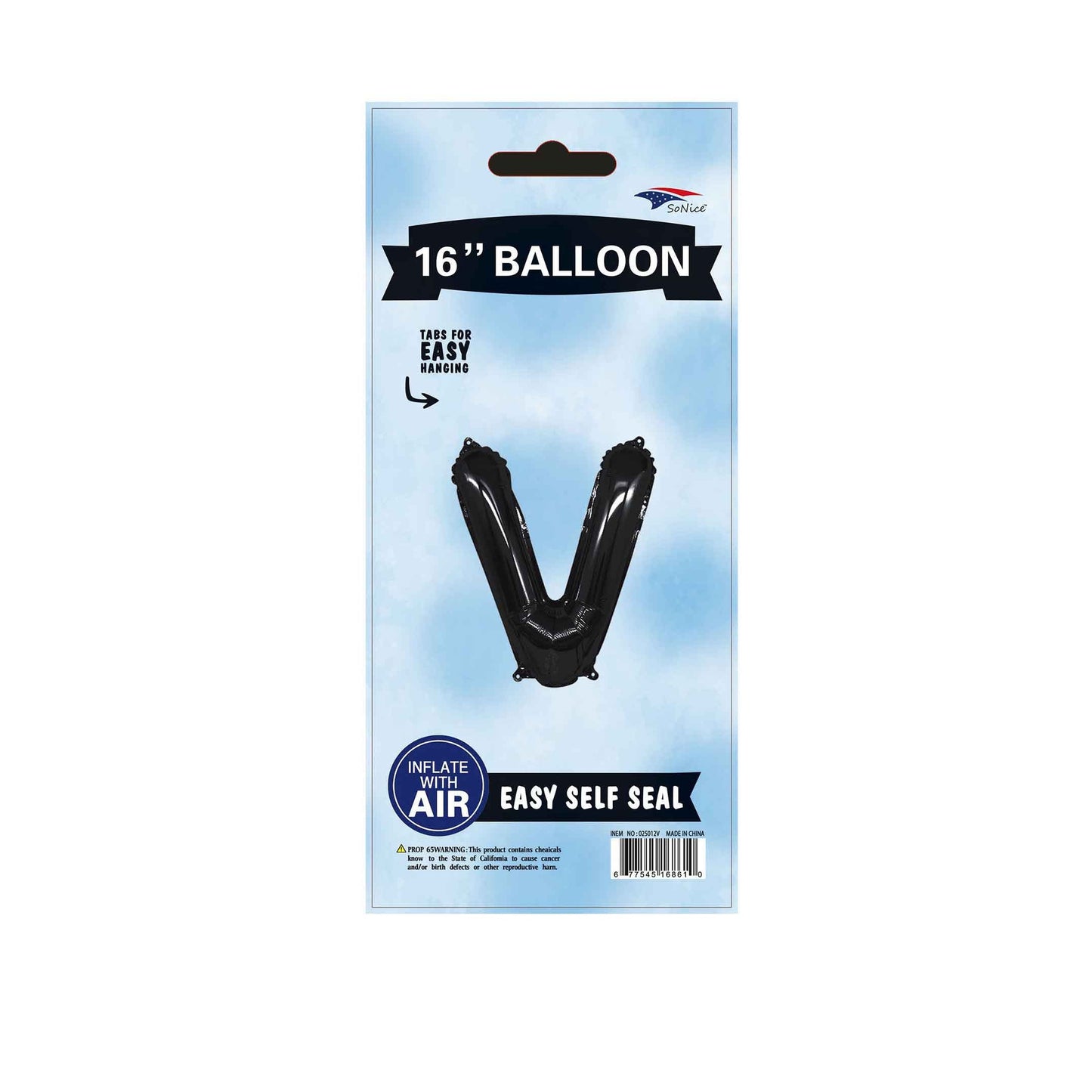 16"Foil Balloon Letter V Black