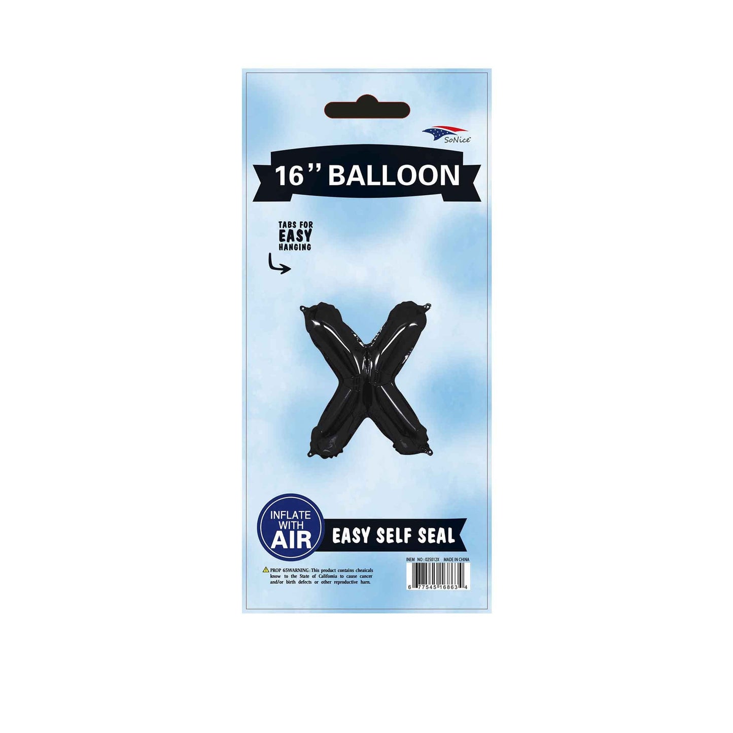 16"Foil Balloon Letter x Black
