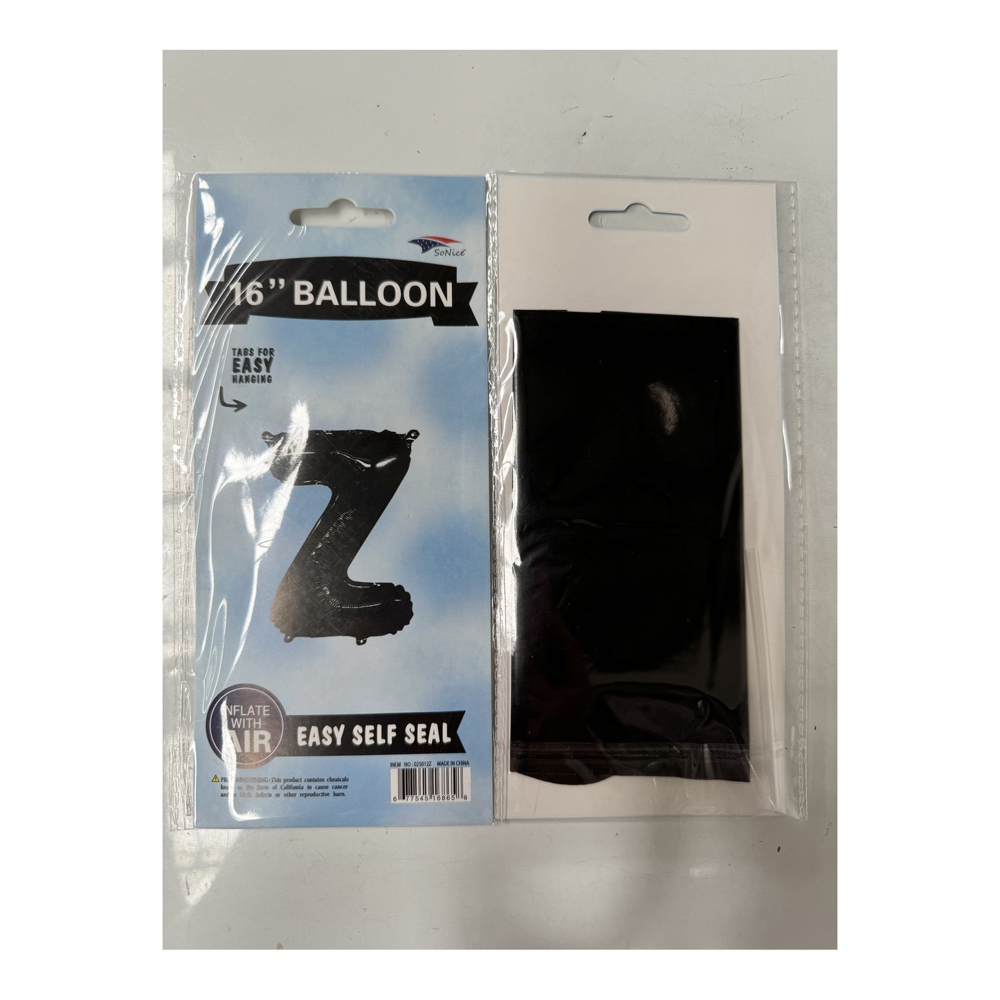 16"Foil Balloon Letter Z Black