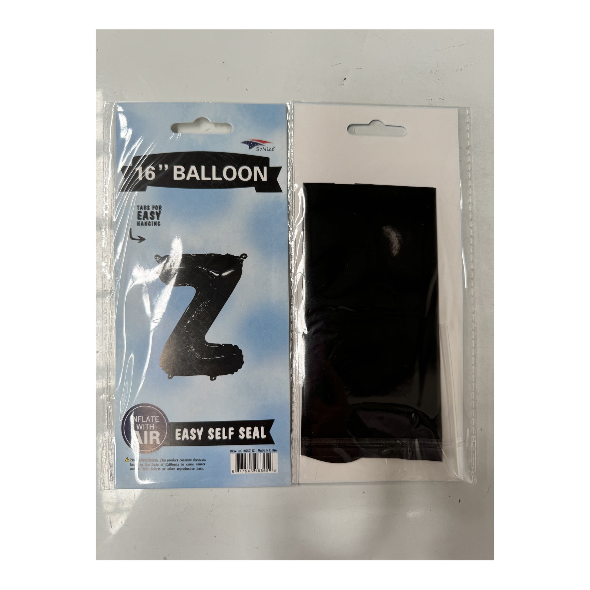 16"Foil Balloon Letter Z Black
