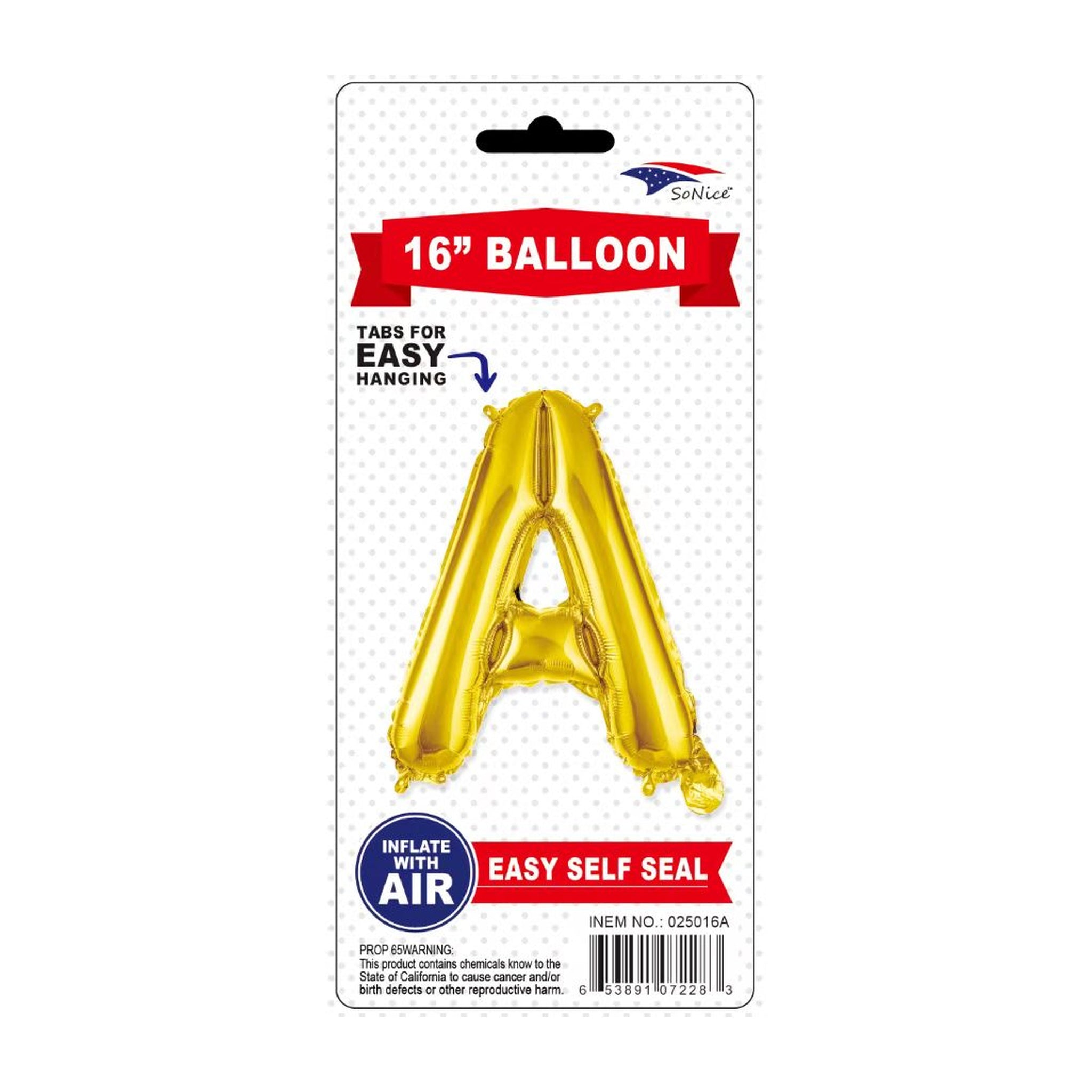 16"Foil Balloon Letter A Gold