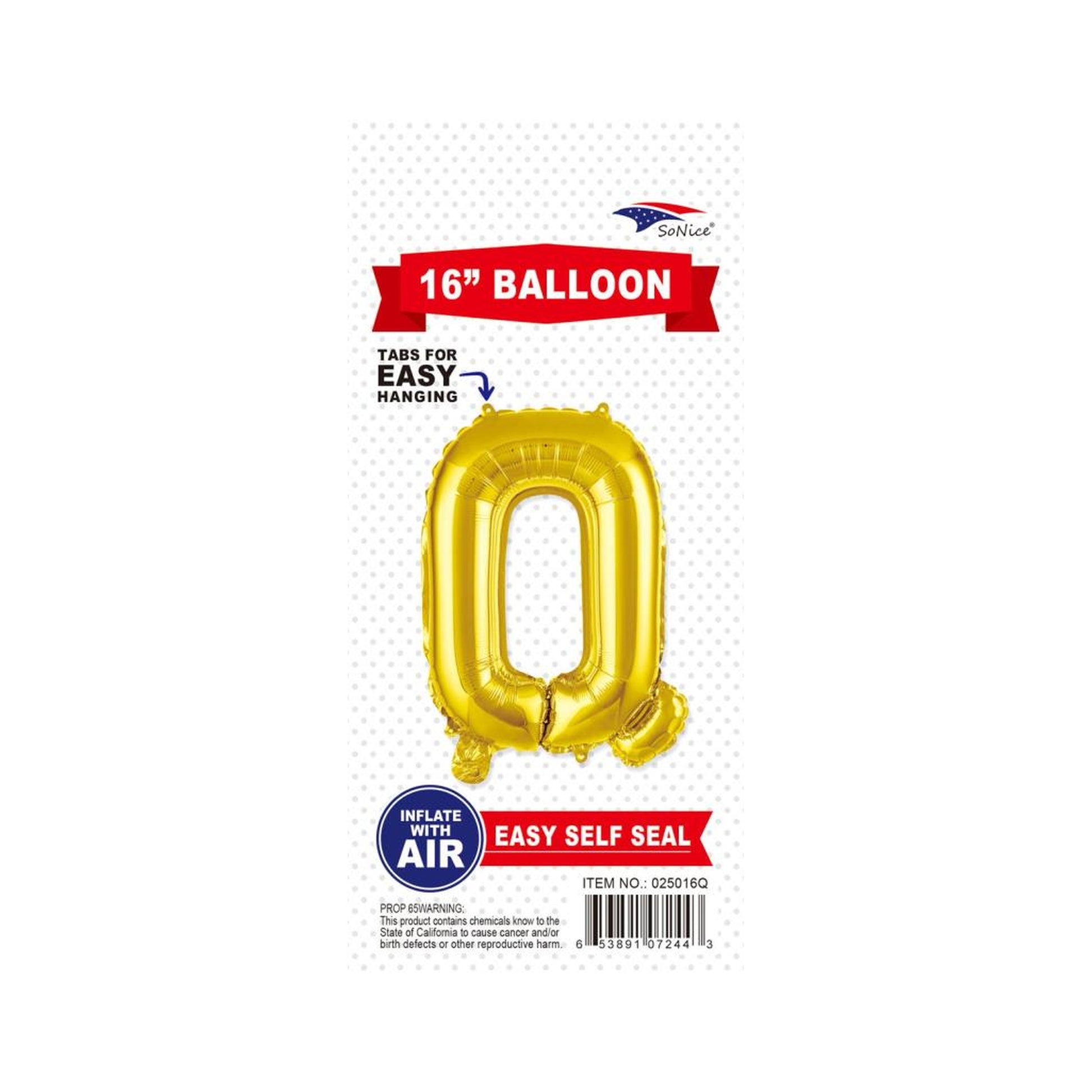 16"Foil Balloon Letter Q Gold