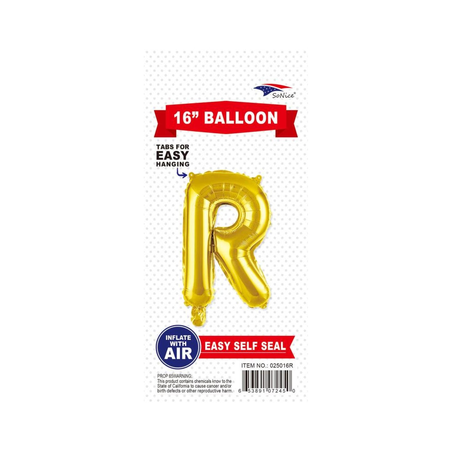 16" Balloon Letter R Gold
