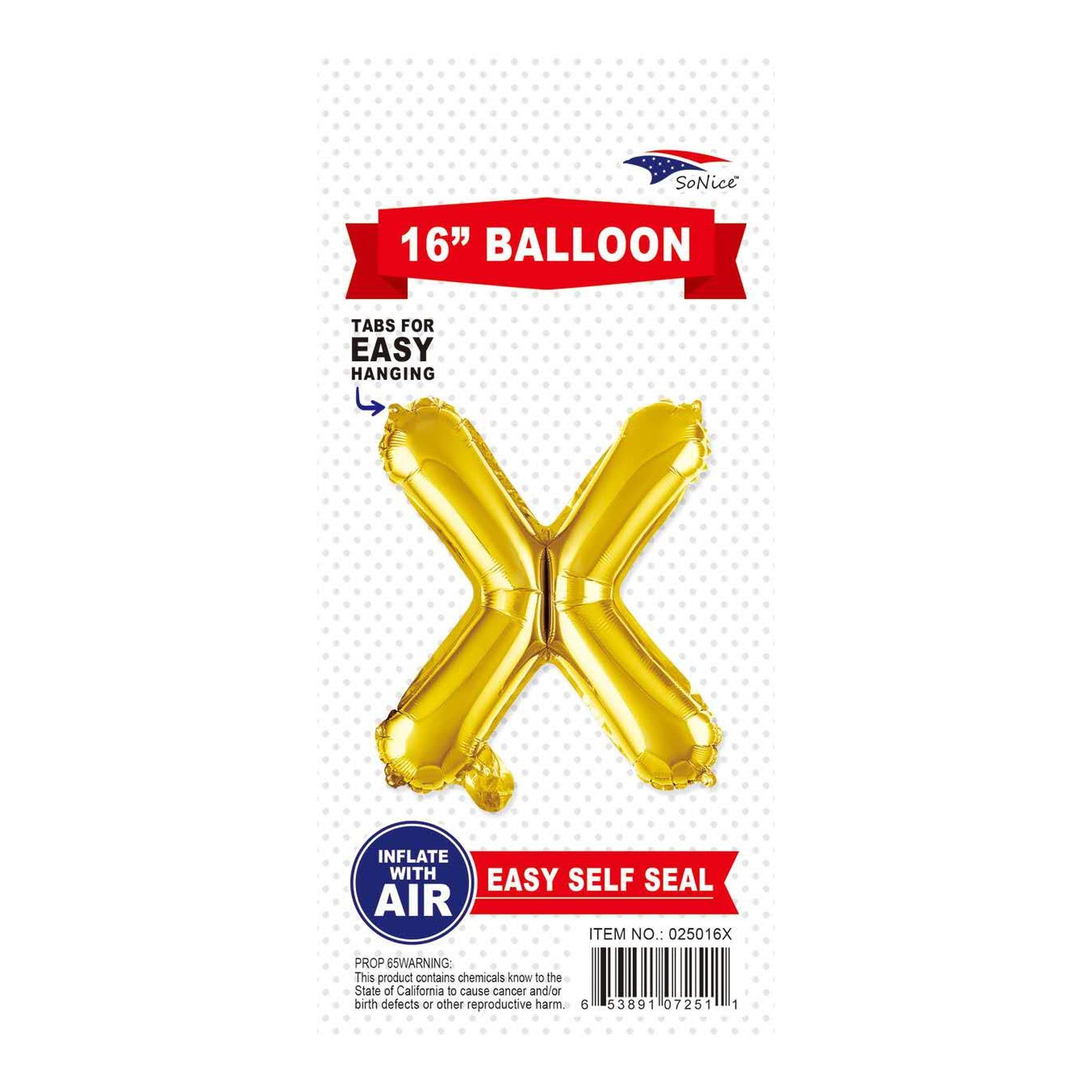 16"Foil Balloon Letter x Gold