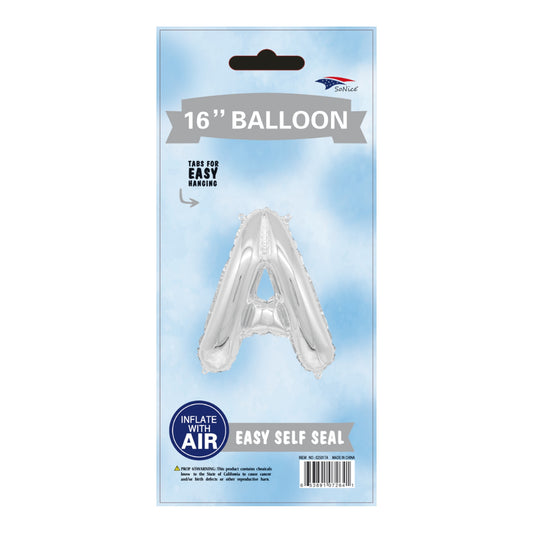 16" Balloon Letter A Slvr