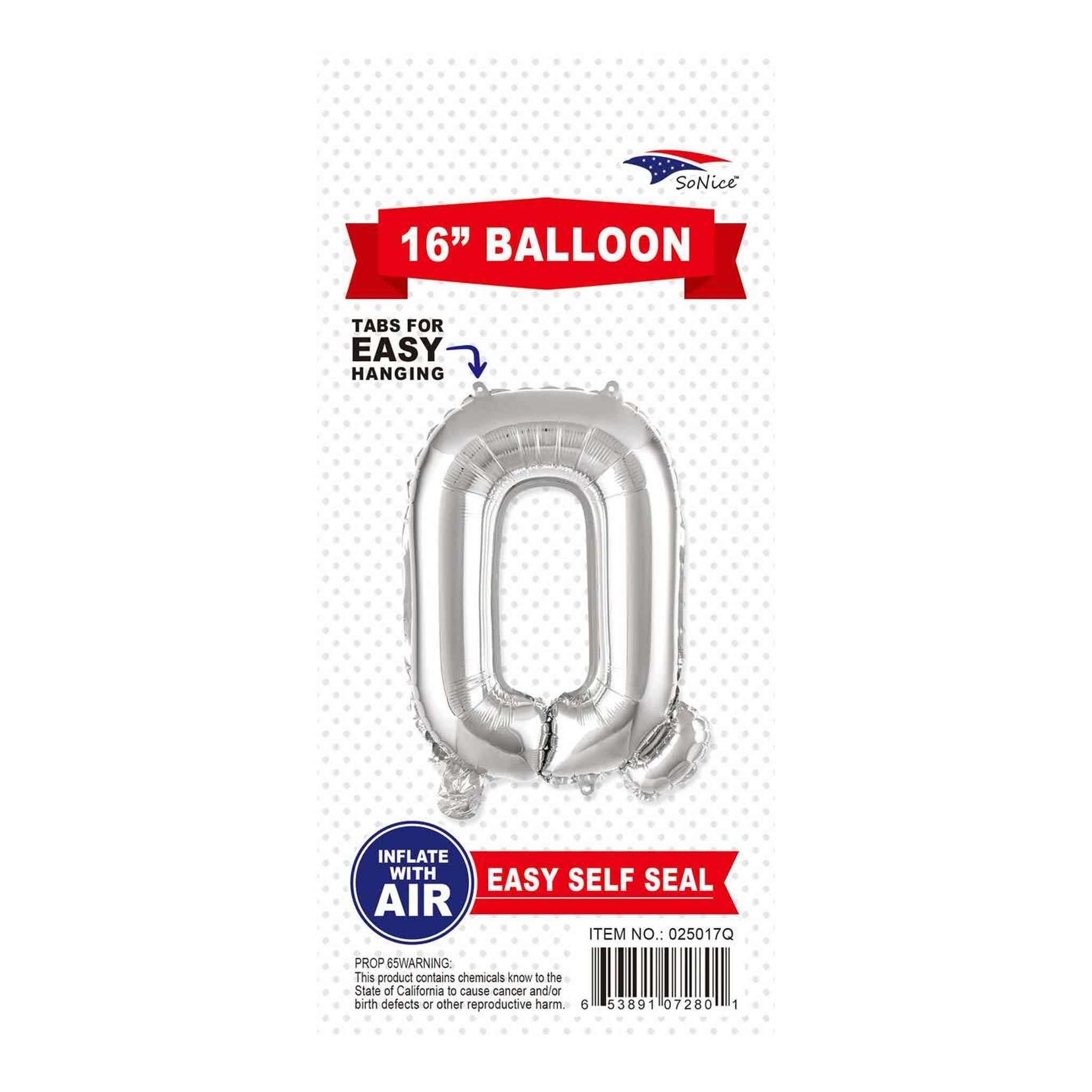 16" Balloon Letter O Slvr