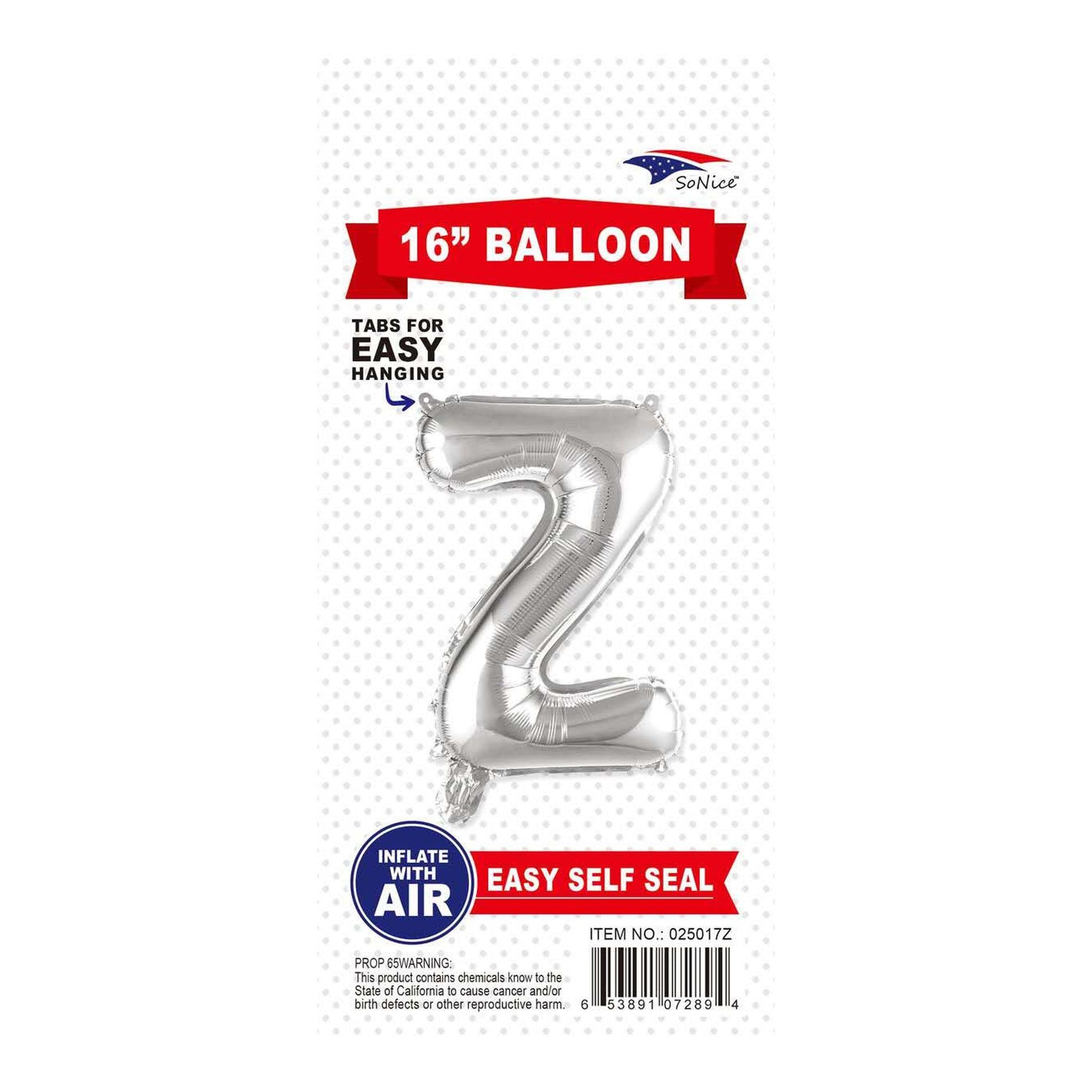 16" Balloon Letter Z Slvr