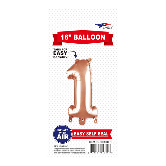16"Foil Balloon 1 Rose Gold