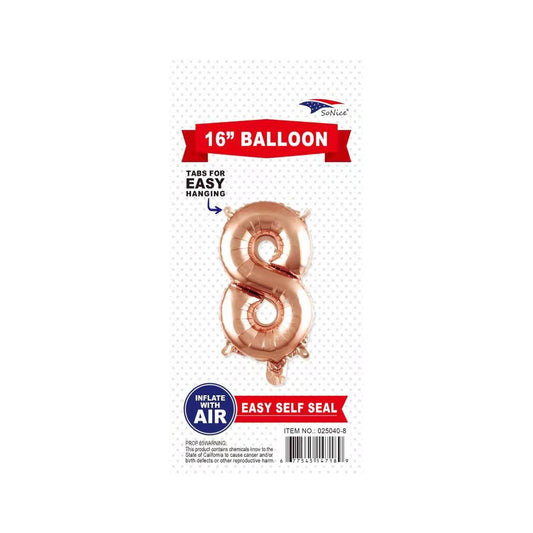 16"Foil Balloon 8 Rose Gold