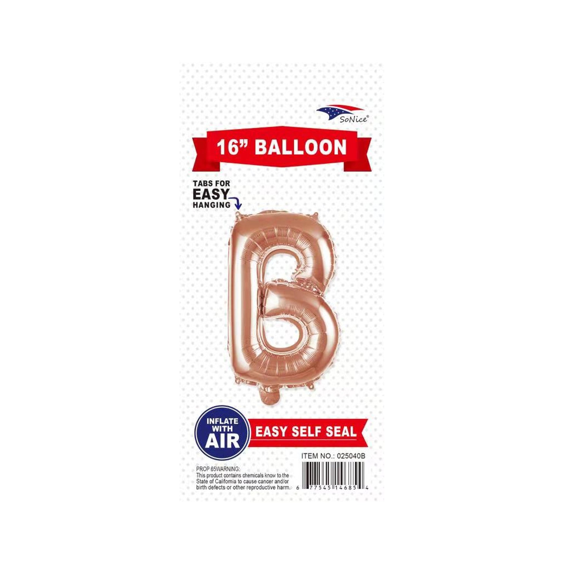 16"Foil Balloon B Rose Gold