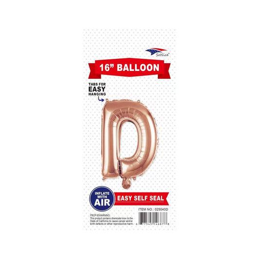 16"Foil Balloon D Rose Gold