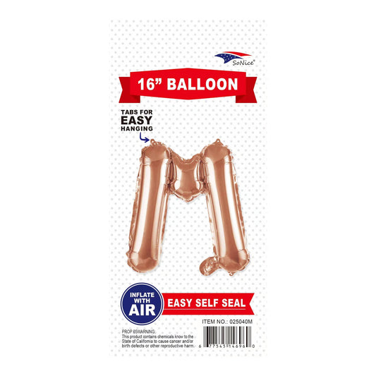 16"Foil Balloon M Rose Gold