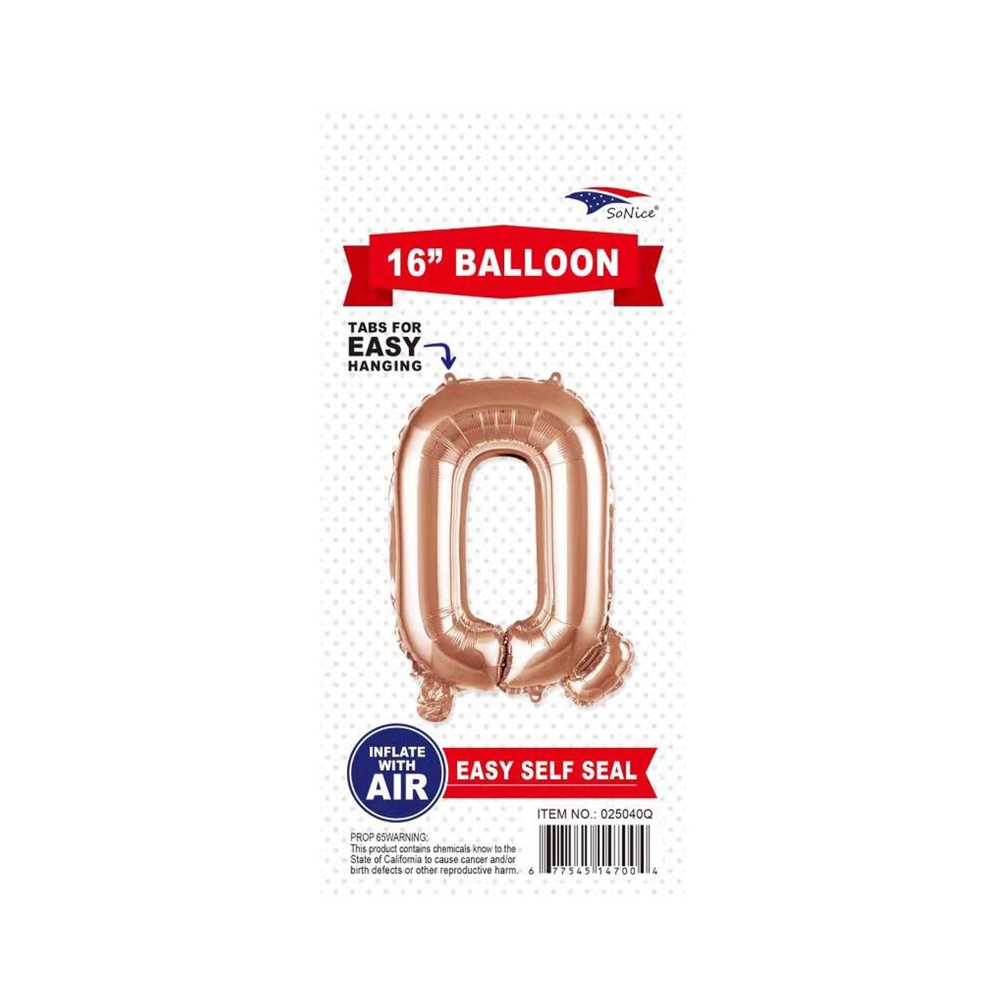 16"Foil Balloon Q Rose Gold