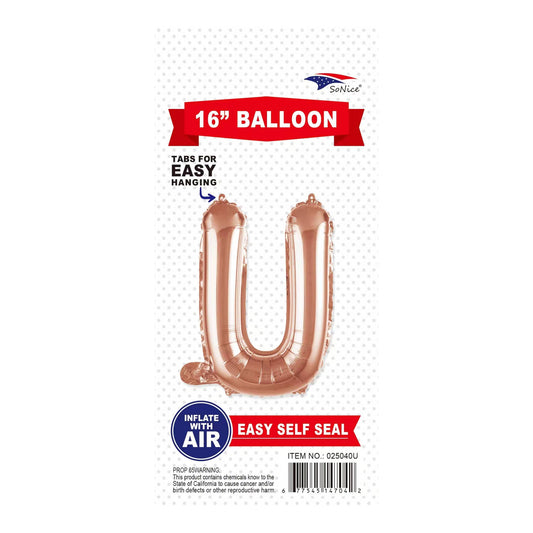 16"Foil Balloon U Rose Gold