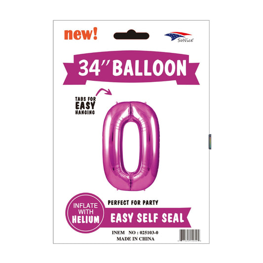 34"Foil Balloon Fuchsia 0