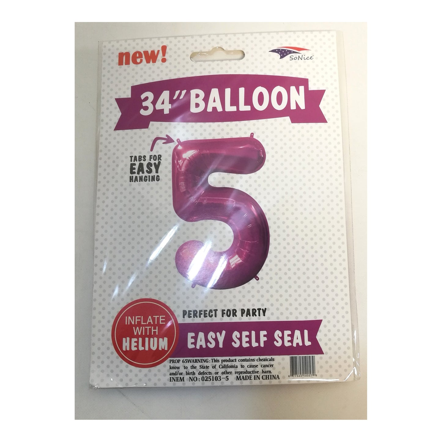 34"Foil Balloon Fuchsia 5