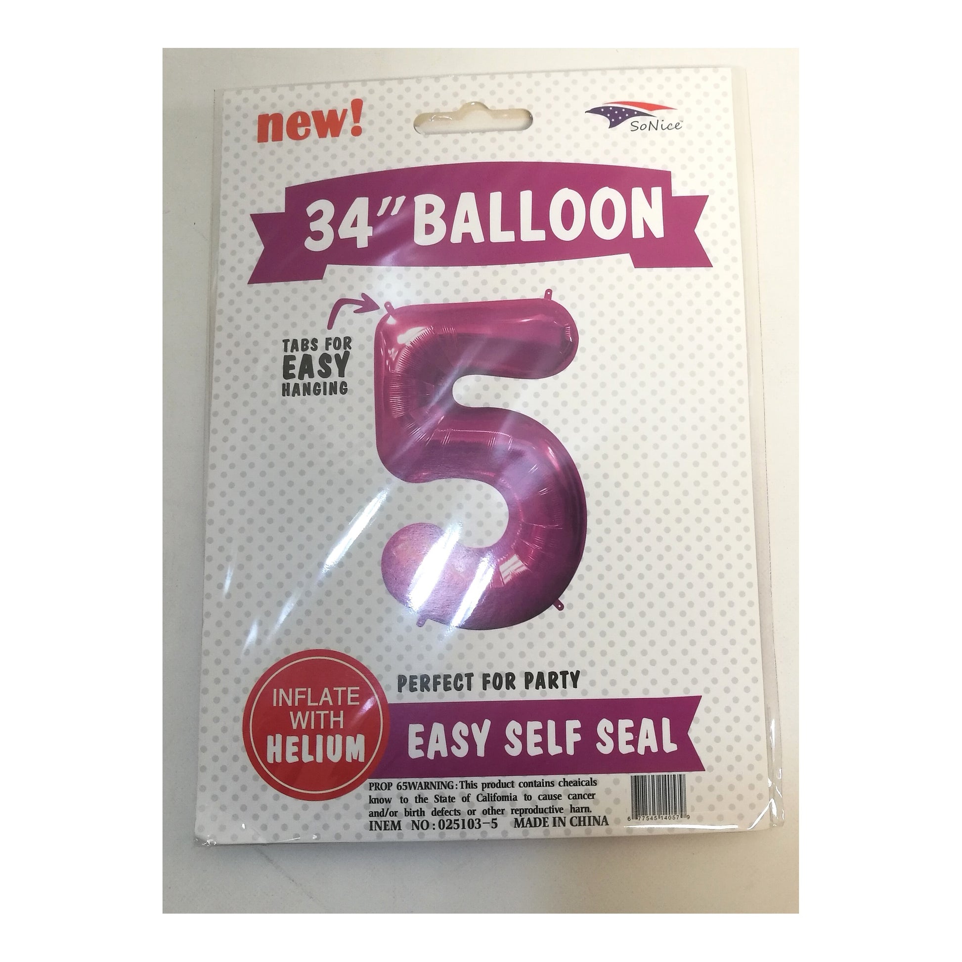 34"Foil Balloon Fuchsia 5