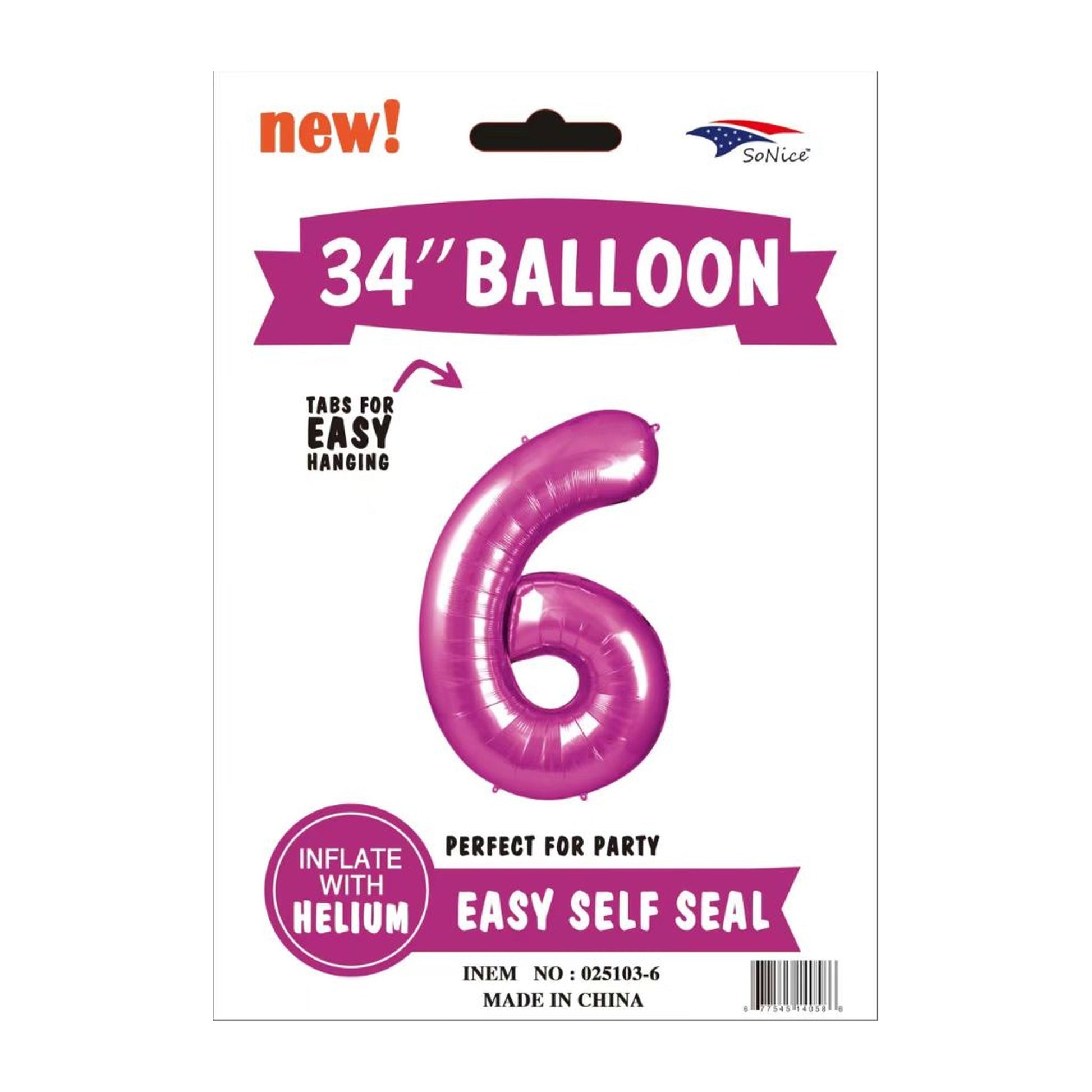 34"Foil Balloon Fuchsia 6