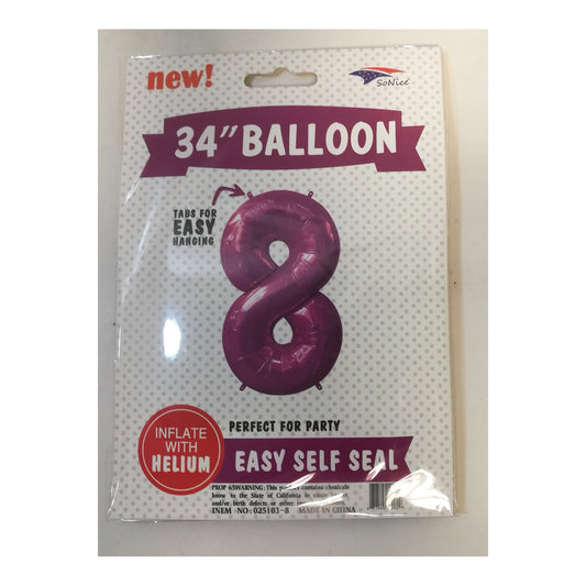 34"Foil Balloon Fuchsia 8