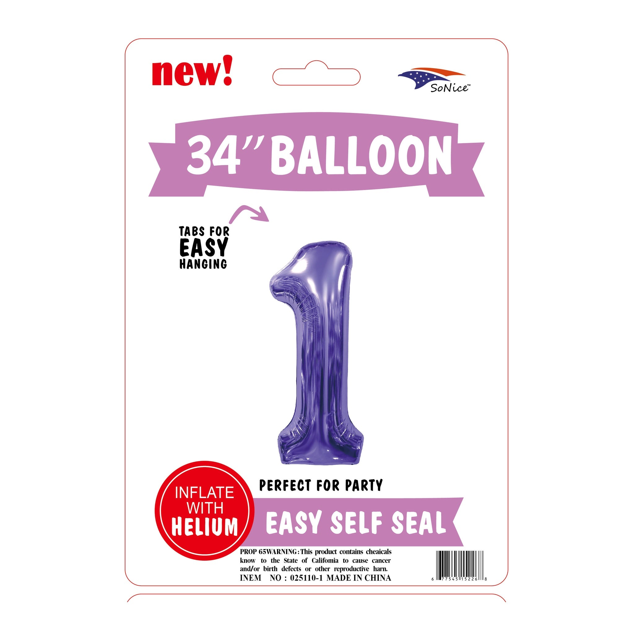 34? Balloon Purple # 1,