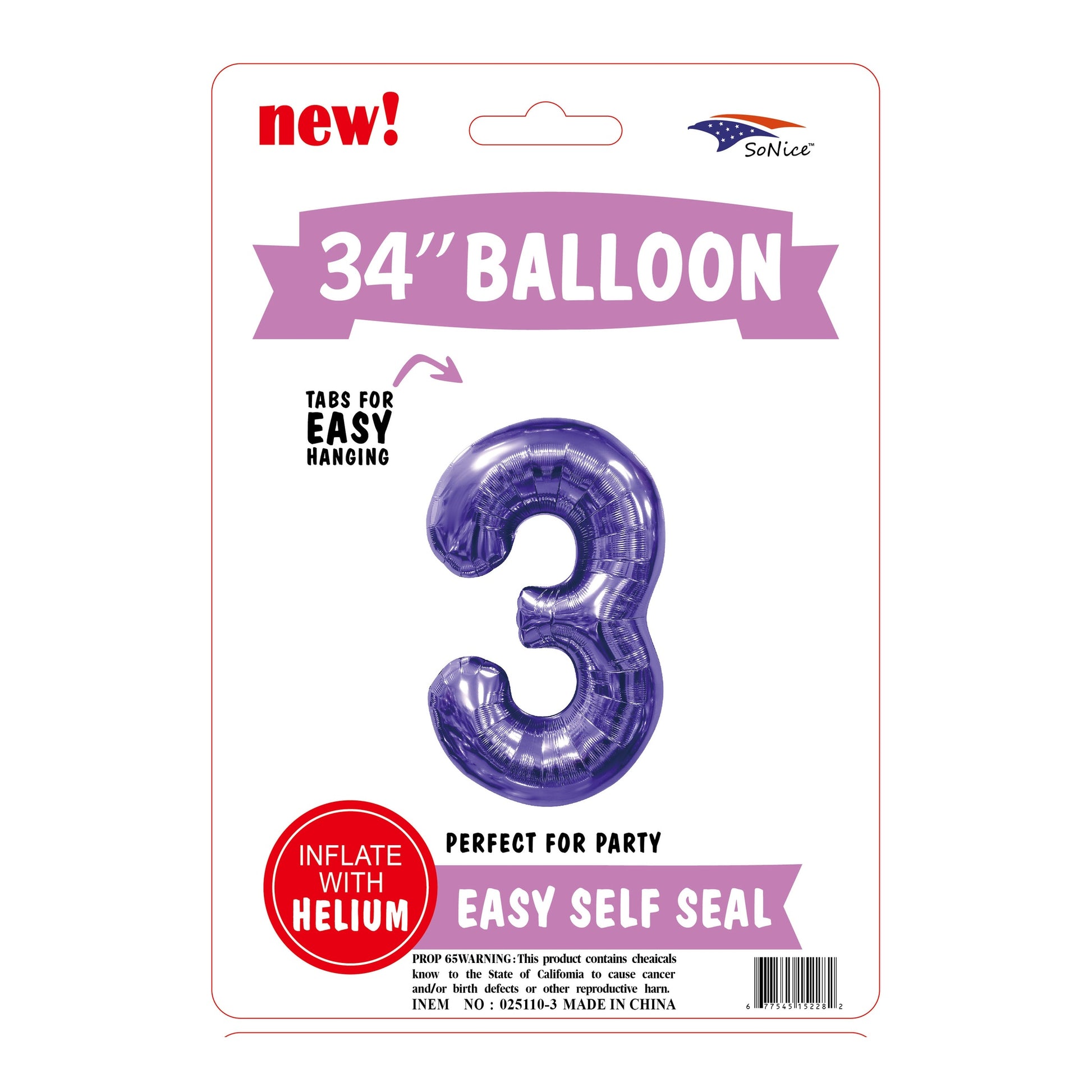 34? Balloon Purple # 3,