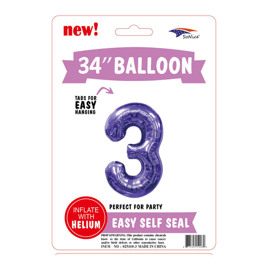 34? Balloon Purple # 3,