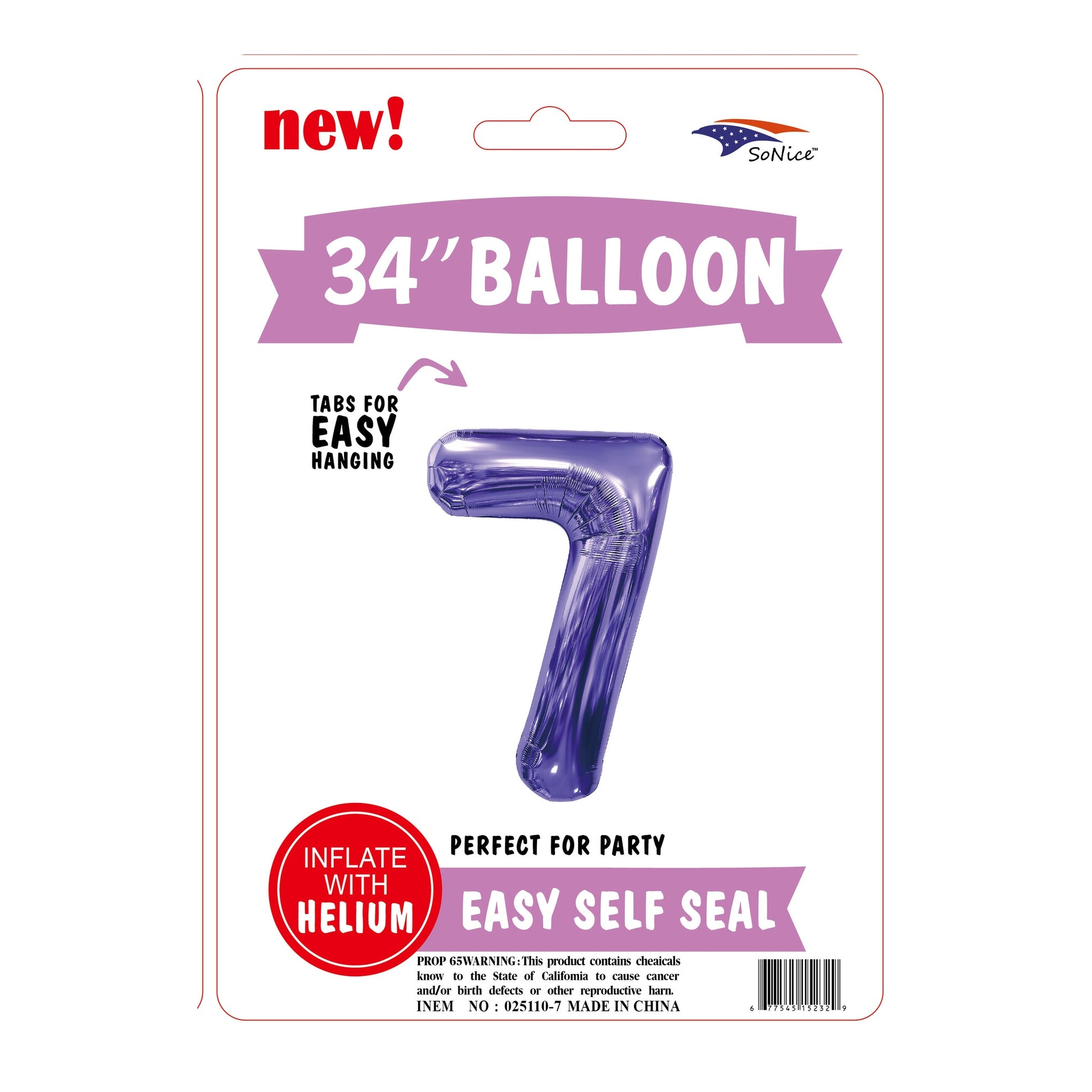 34? Balloon Purple # 7,