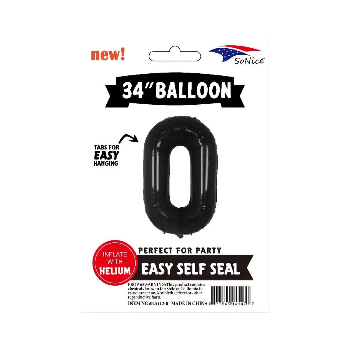 34"Foil Balloon Black 0