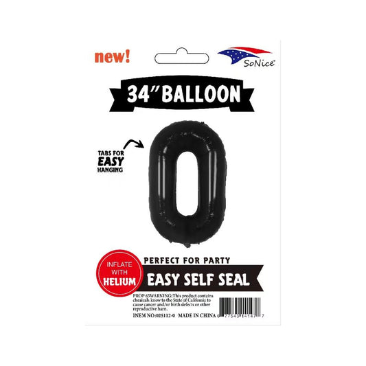 34"Foil Balloon Black 0