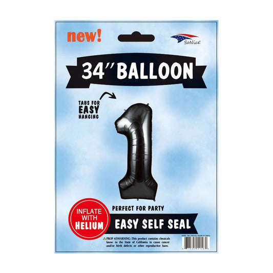 34"Foil Balloon Black 1