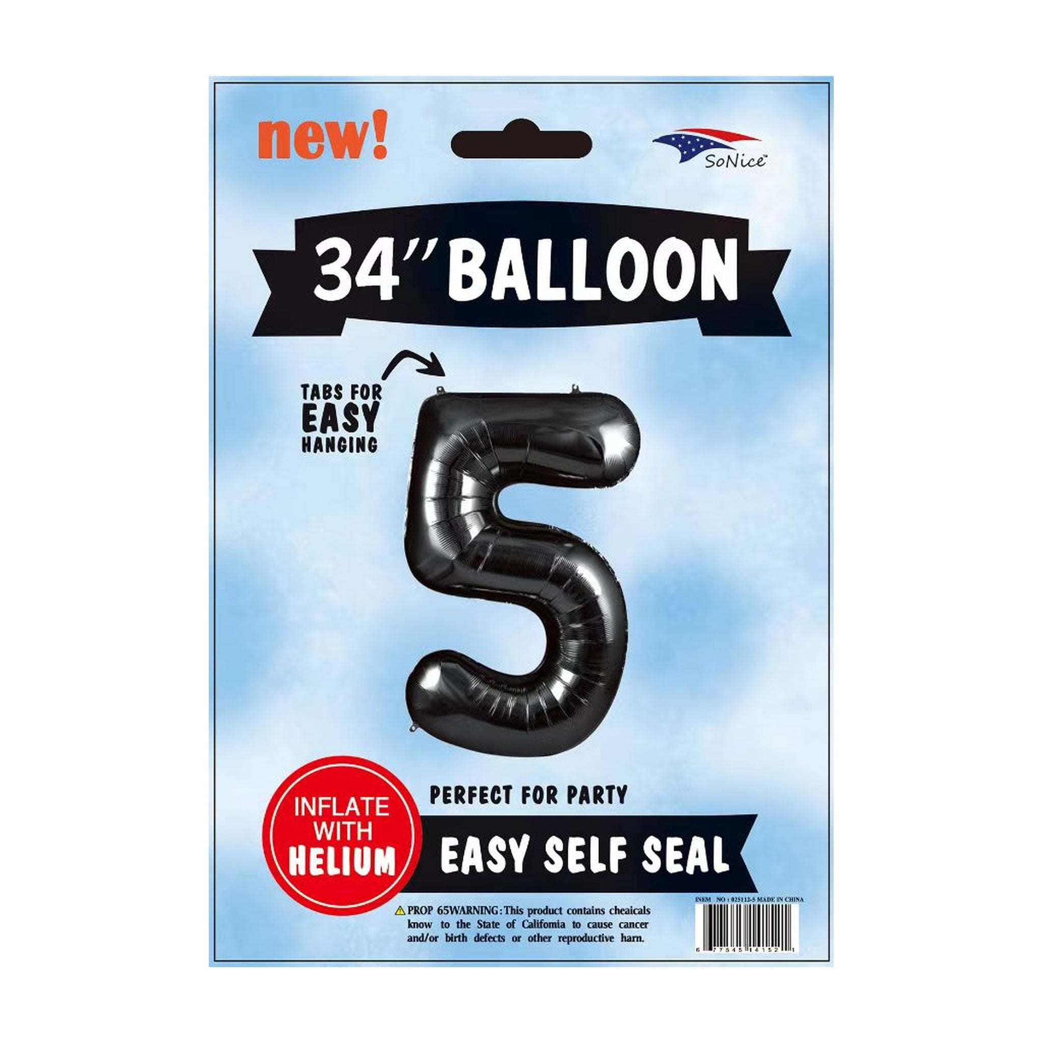 34"Foil Balloon Black 5
