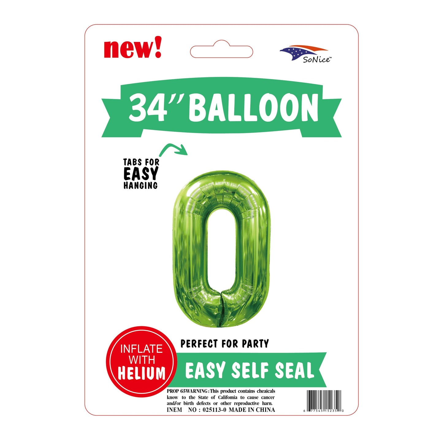 34? Balloon Green # 0,