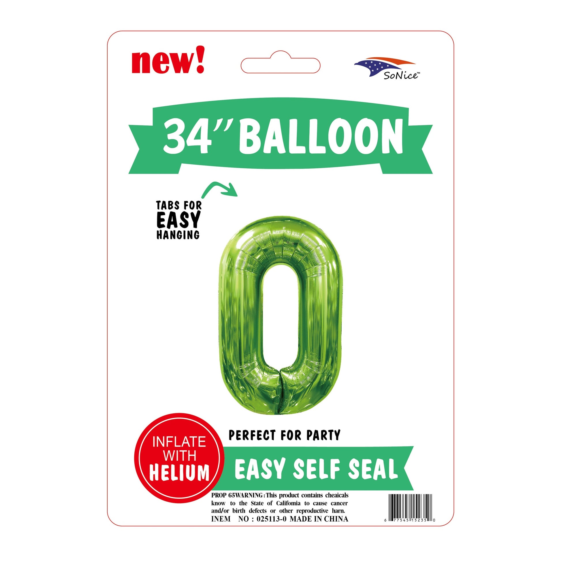 34? Balloon Green # 0,